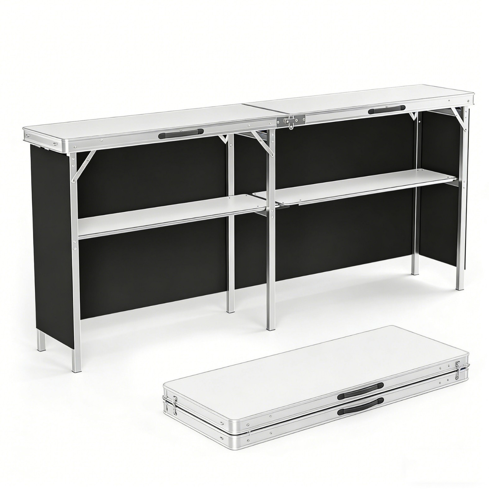 Outdoor Camping Table With Storage - Vouwtafel van aluminiumlegering voor buitengebruik, draagbare