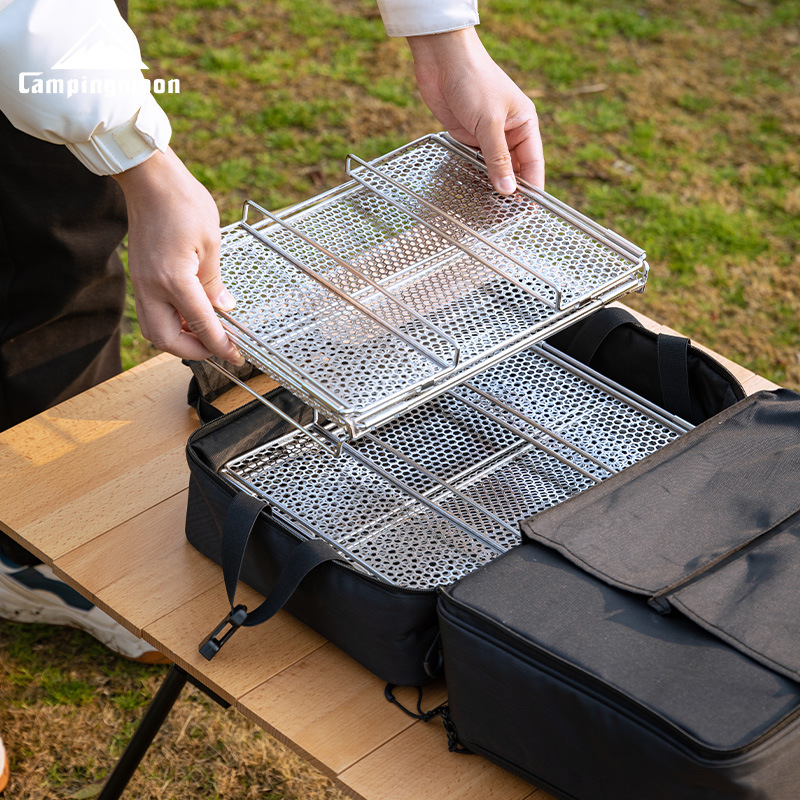 Outdoor Camping Folding Storage Box - CAMPINGMOON CK-23SF Zeshoekig patroon Halve bar