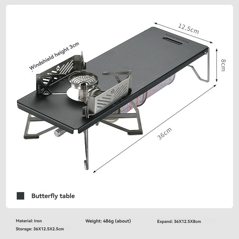 Outdoor Camping Kitchen Set - CAMPINGMOON GT-3 Zwarte Draagbare Campingkeuken Tafelset