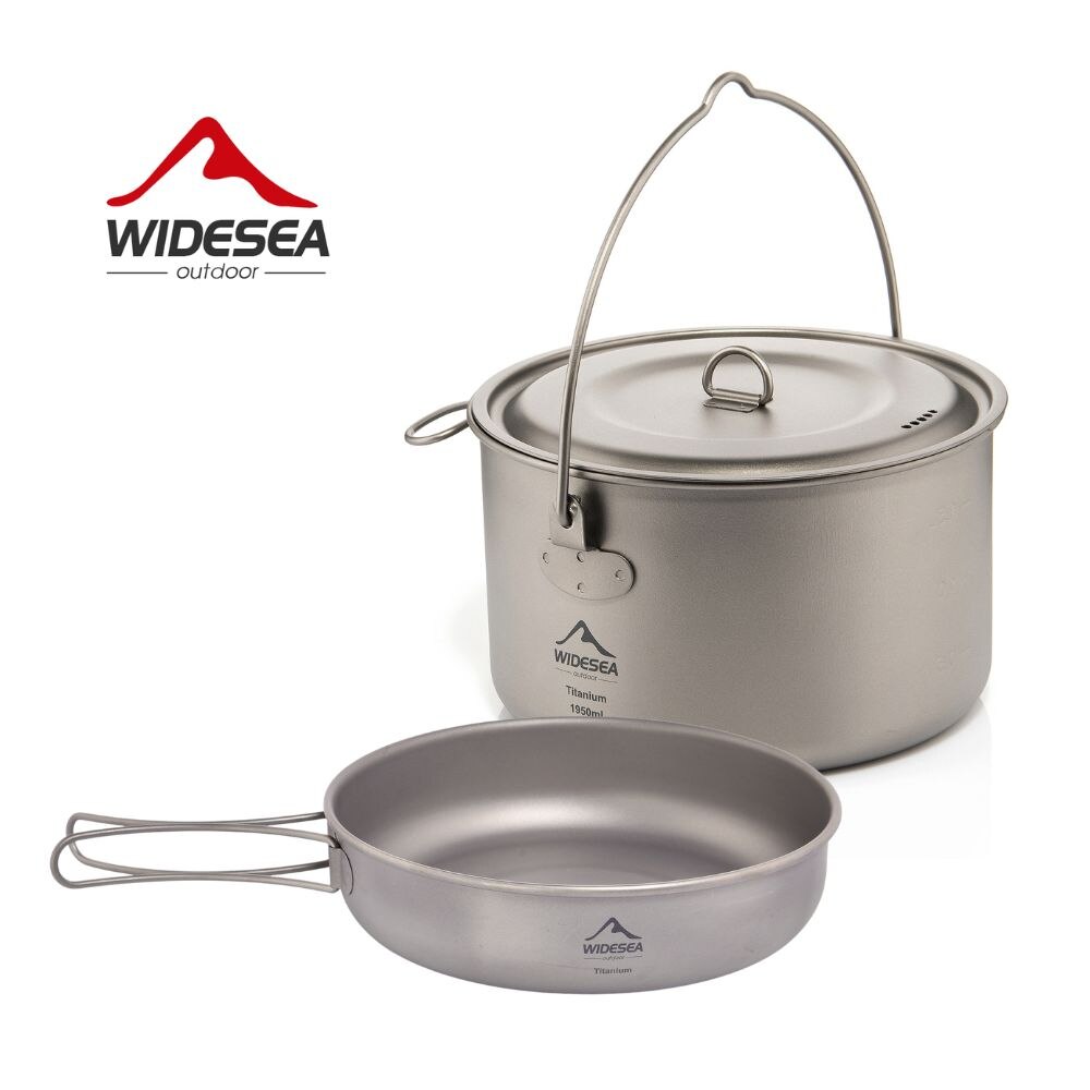 Outdoor Camping Kitchen Set - Widesea Camping Tafelgerei Titanium Kookgerei Set