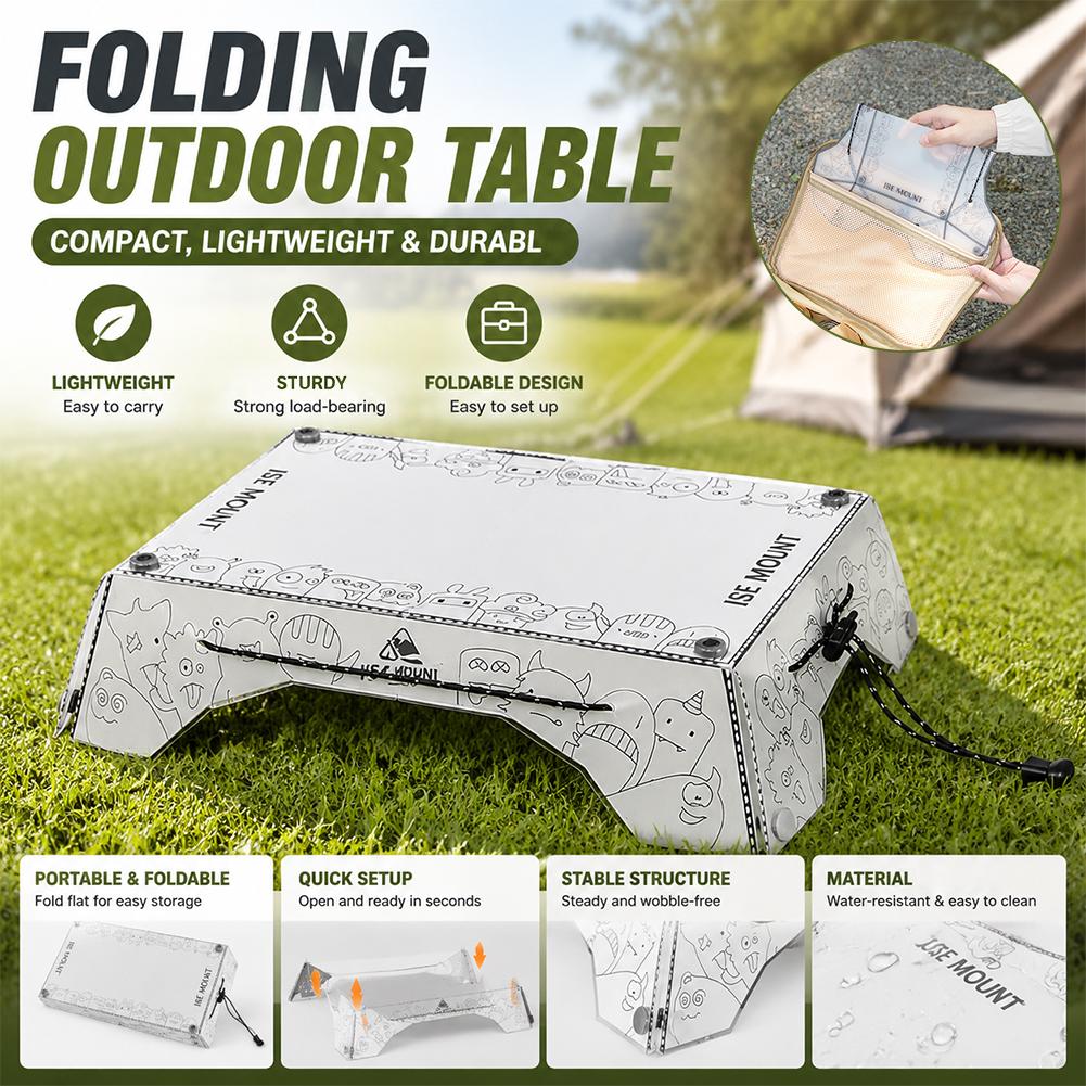 Outdoor Camping Table With Storage - Draagbare multi-opvouwbare campingtafel PP Lichtgewicht picknicktafel