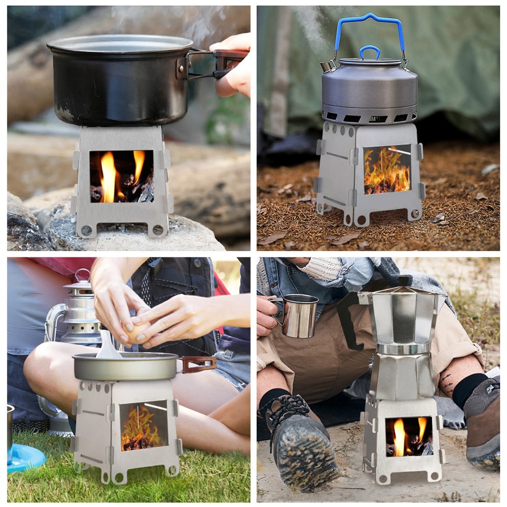 Outdoor Camping Stove Wood - Campingoven Houtkachel Alcoholkachel Roestvrij staal Draagbare
