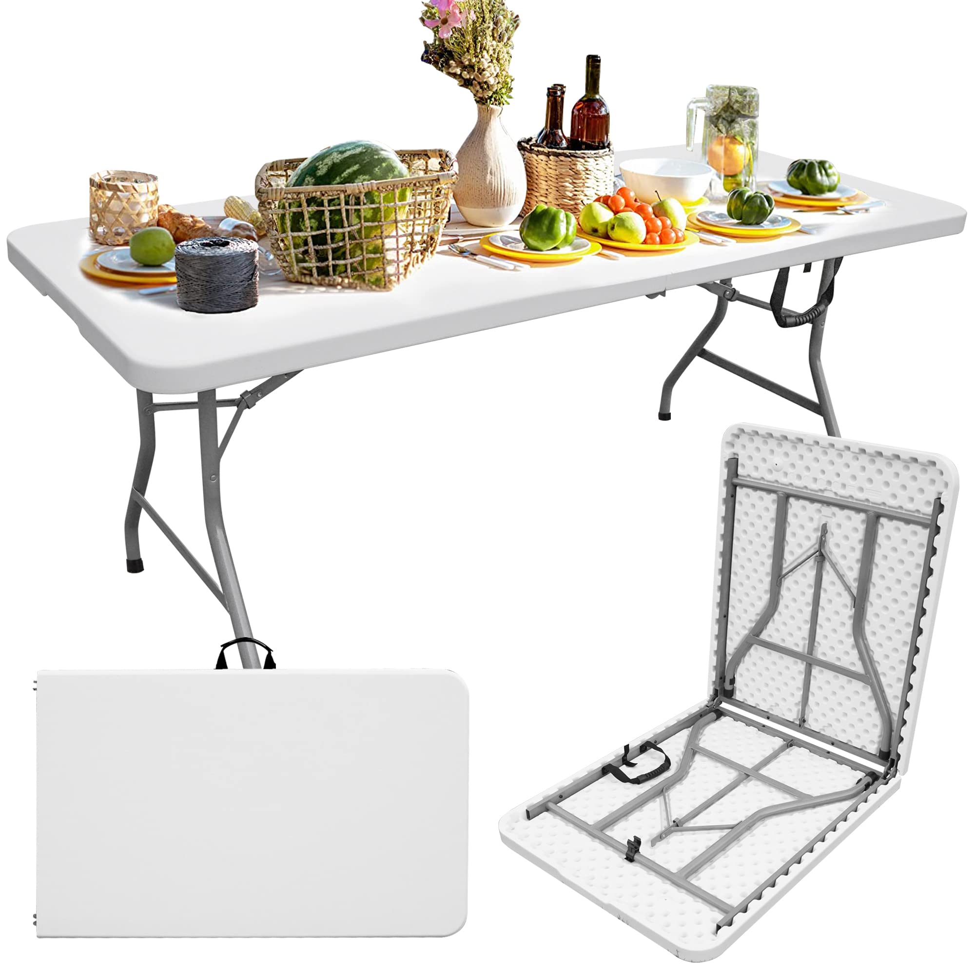 Outdoor Camping Rentals - Lichtgewicht draagbare plastic opklaptafels voor buiten