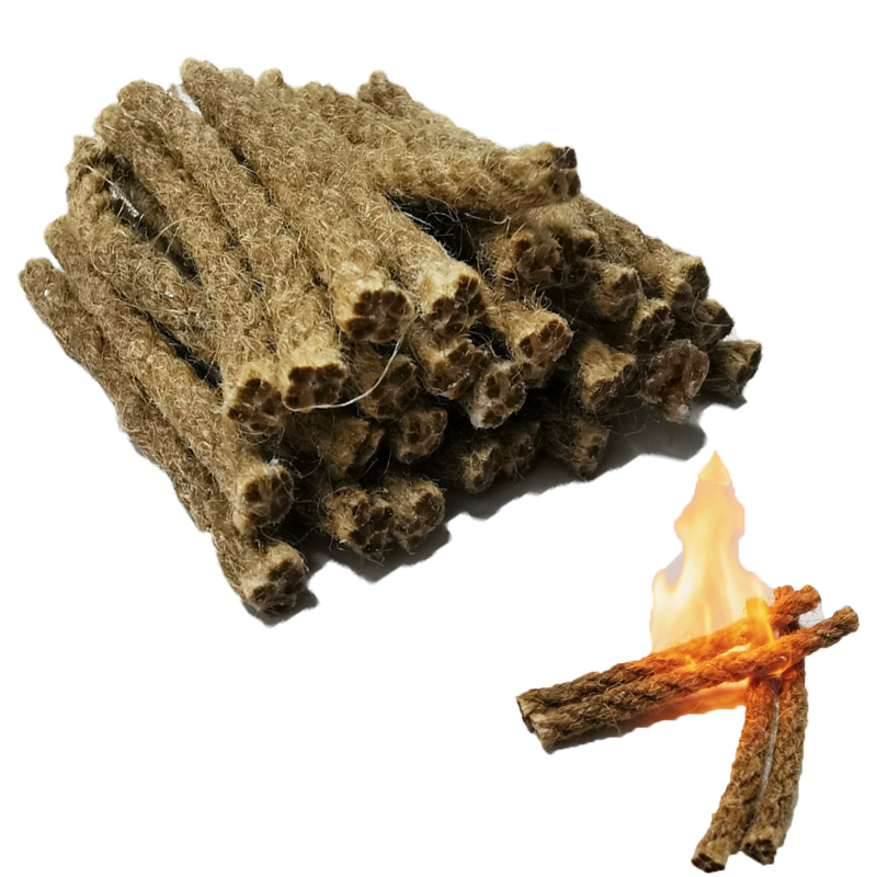 Outdoor Camping Stove Wood - Outdoor Mini Wax Hemp Rope Draagbare
