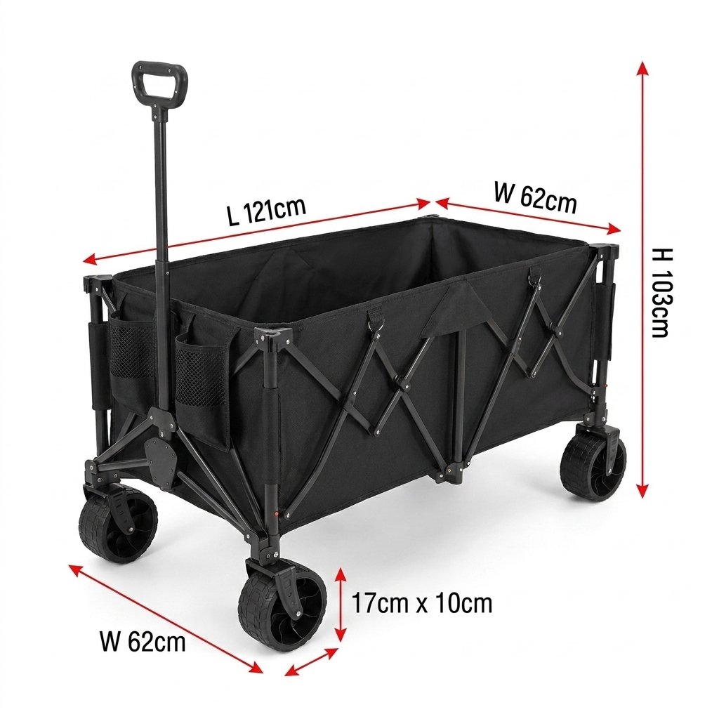 Outdoor Camping Set - Krachtige opvouwbare aanhangwagen met 260L extra