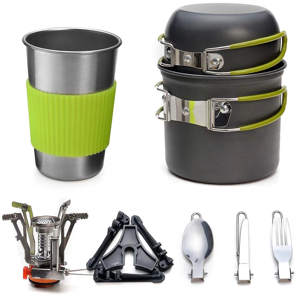Outdoor Camping Kitchen Set - Campingpannenset met fornuis Outdoor kookset Outdoor