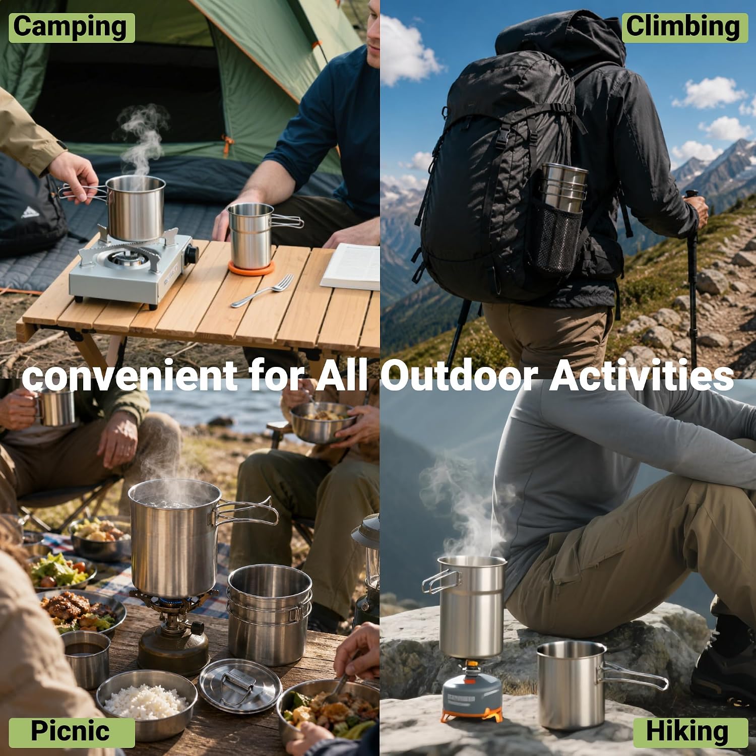 Opvouwbare campingbekers, camp - Outdoor Camping Kitchen Set recensie en prijs