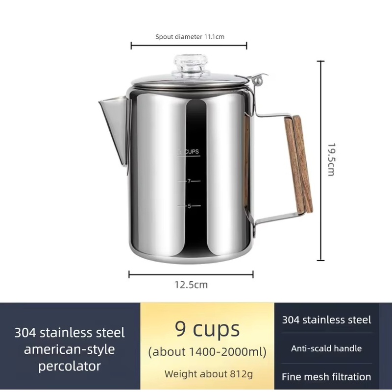 Roestvrijstalen campingkoffiep - Camp Percolator Coffee recensie en prijs