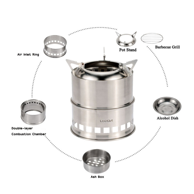 Lixada Roestvrijstalen Houtkac - Outdoor Camping Stove Wood recensie en prijs