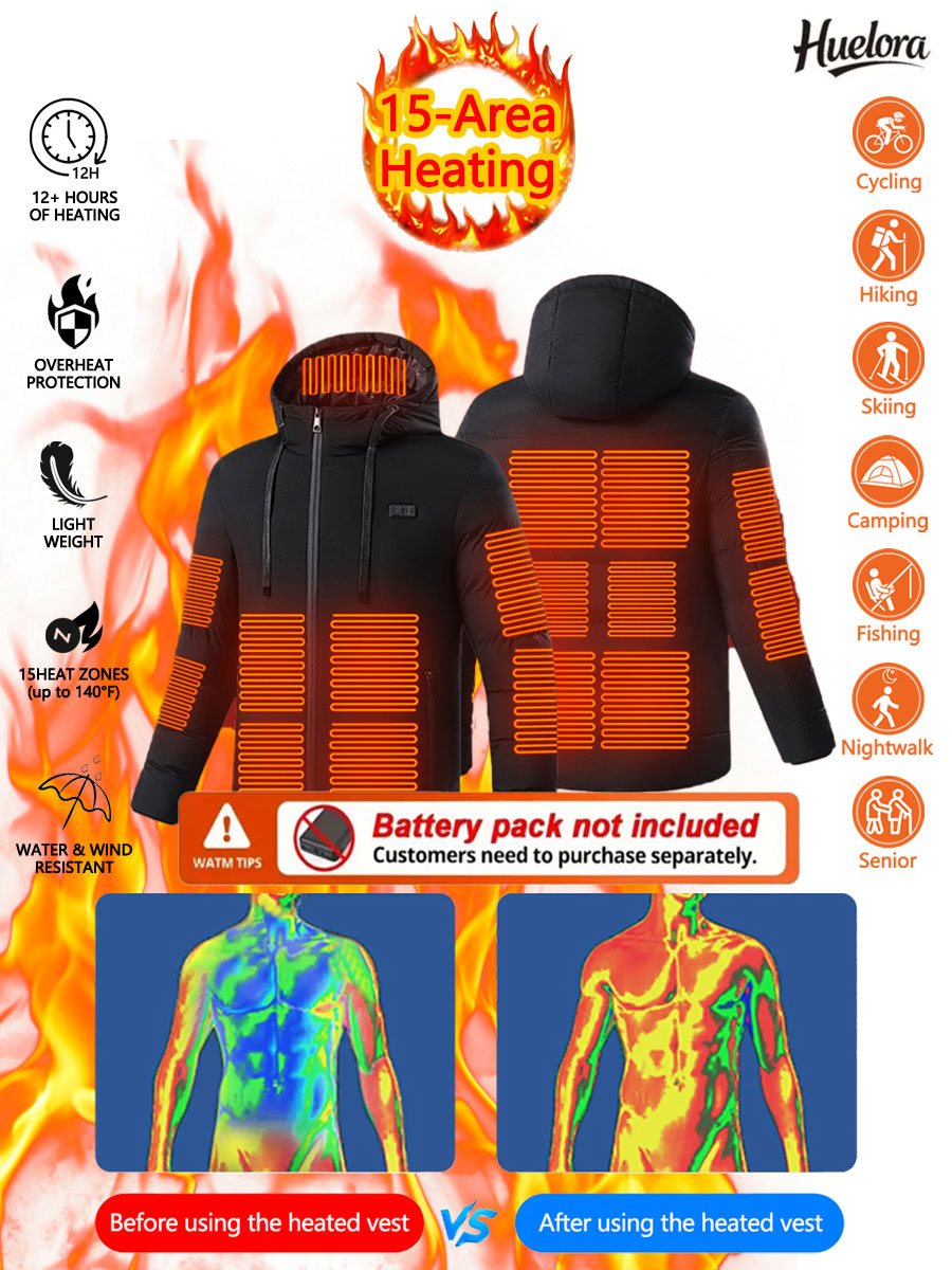 Huelora 11-gebied verwarmde ja - Outdoor Camping Jacket recensie en prijs